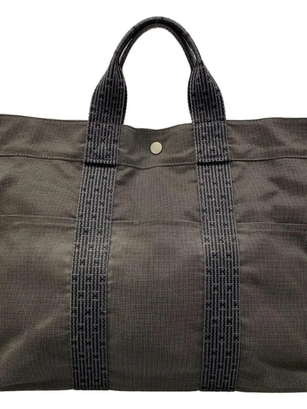 HERMES Her Line Tote MM Gray Polyamide Polyester Tote Bag - Picture 3 of 13